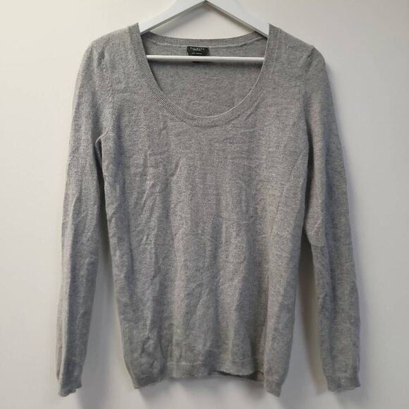 Talbots Pure Cashmere Sweater Gray Womens Size Medium Soft Knit Long Sleeve Top​ - Picture 1 of 7